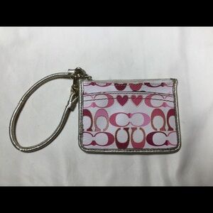 Vintage Coach Signature Valentine’s Day Heart ID Case Wristlet